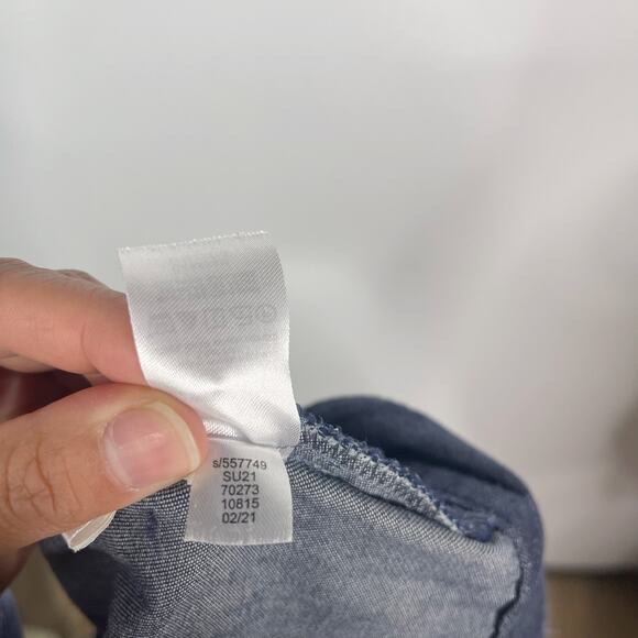 Ann Taylor Womens 10 Blue Chambray Flat Front Chino Shorts Cotton Stretch - Picture 7 of 7